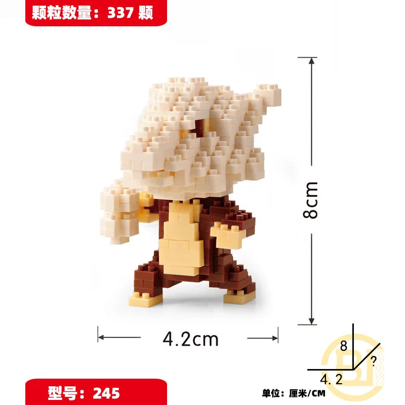 DIY Pokemon Blocks Small Cartoon Mini Building Block Pikachu Charizard Eevee Mewtwo Anime Assemble Action Model Dolls Toys