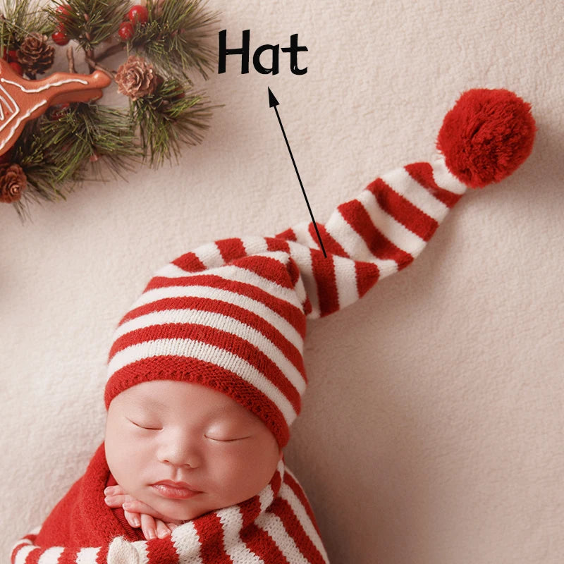 Newborn Photography Props Christmas Themed Pine Needle Gingerbread Man Decoration For Boys Girls Photo 2 Color Wrap Accessories