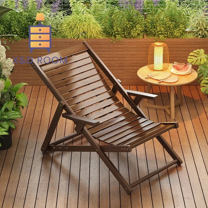 X&D Four Level Adjustable Bamboo Lounge Chair Foldable Chair For Home Use Can Sit Or Lie Down Summer Sleeping Chair Office Chair
