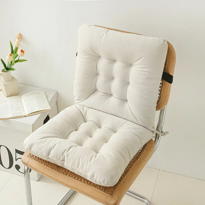 2025 new chenille one-piece chair cushion solid color sedentary bay window backrest cushion office chair cushion