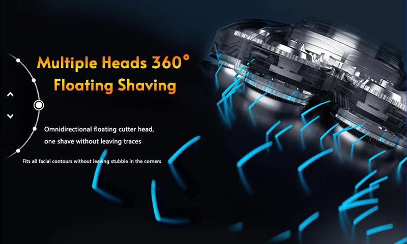 Replaceable Electric Shaver Head 3/5/6/7/8/9 Floating Blade Head Nose Trimmer Hair Clipper And Face Cleaning Brush Massage Head