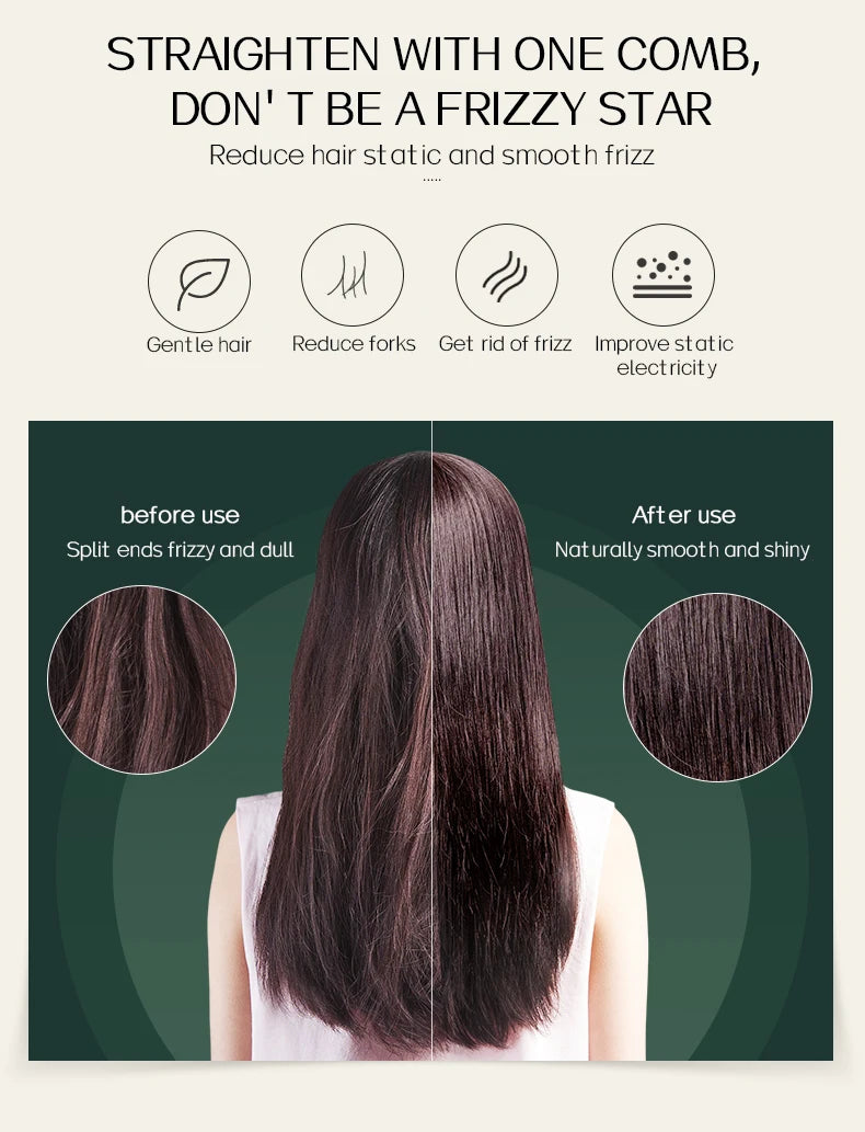 KSKIN Top Hot Sale Hair Straightener 2 in 1 Mini Brush Multifunctional Professional Hair Flat Iron Hair Comb