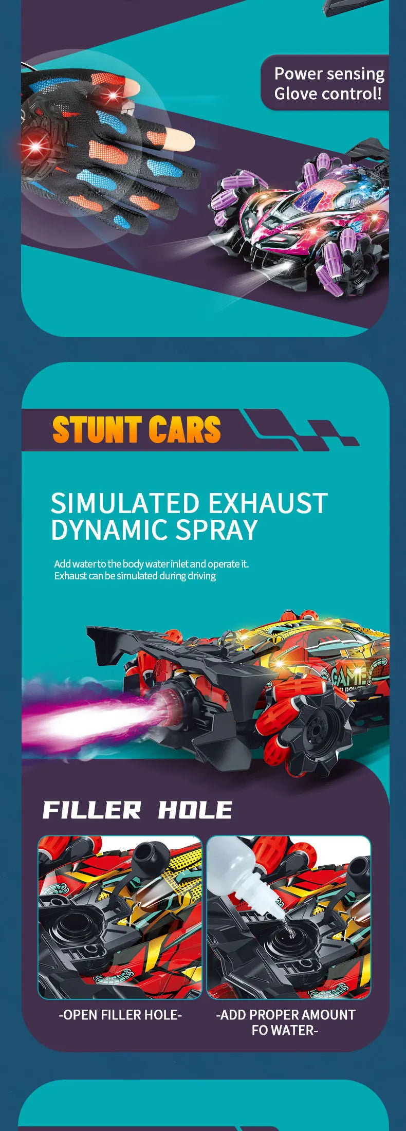 NEW F1 Drift RC Car with LED Light Wheel Music 2.4G Glove Gesture Wireless Remote Control Electrospray Stunt Car  4WD Toys