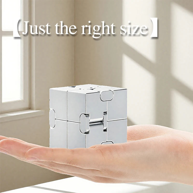 Upgraded Fashion Metal Cube - Anti-Anxiety Decompression Toy, Brain Teaser Game for ADHD, Creative Office Desk Gadget fidget toy