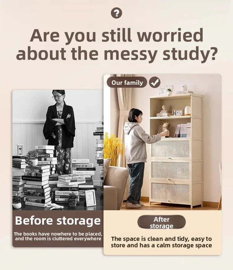 White Living Room Floor Cabinet for Tatami Bay Window Storage Cabinet Multifunctional Balcony Organizer Space-Saving Cupboard