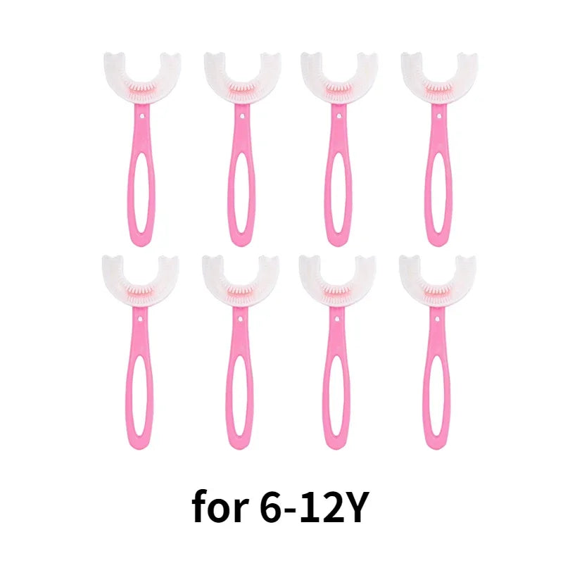 Baby Toothbrush Children 360 Degree U-shaped Child Toothbrush Kids Teeth Oral Care Soft Silicone Baby Brush Teethers Cleaning