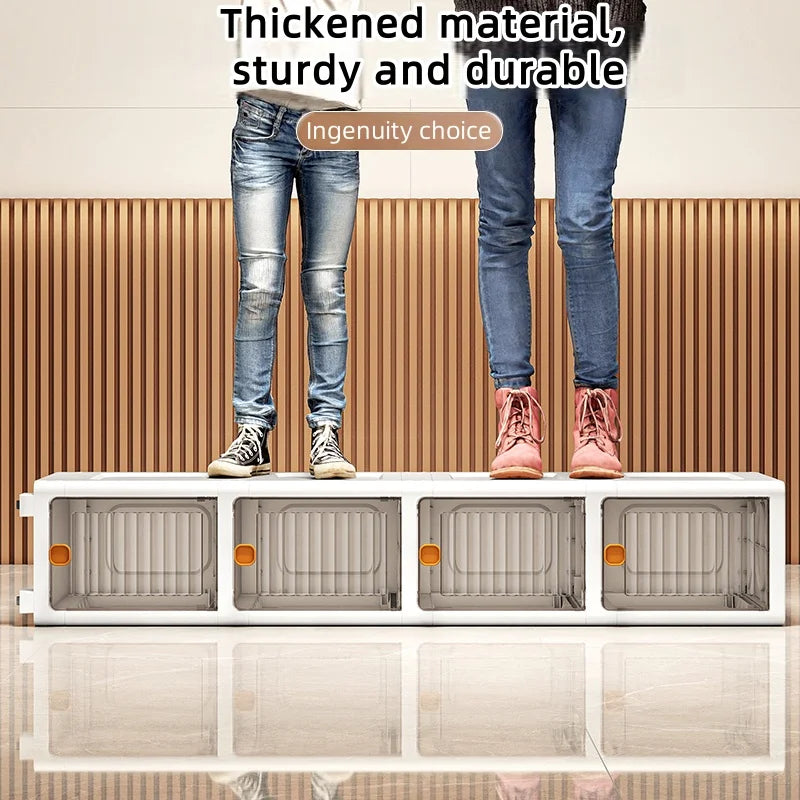 19cm Narrow Cabinet with Flip Lid  Large Capacity Adjustable Shelves Organizer for Kitchen Bathroom Bedroom Living Room