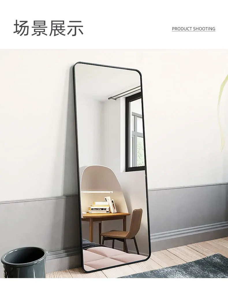 Full Length Tempered Glass Dressing Mirror for Girls, HD Wall Mounted or Floor Standing, Antiexplosion, Home Bedroom