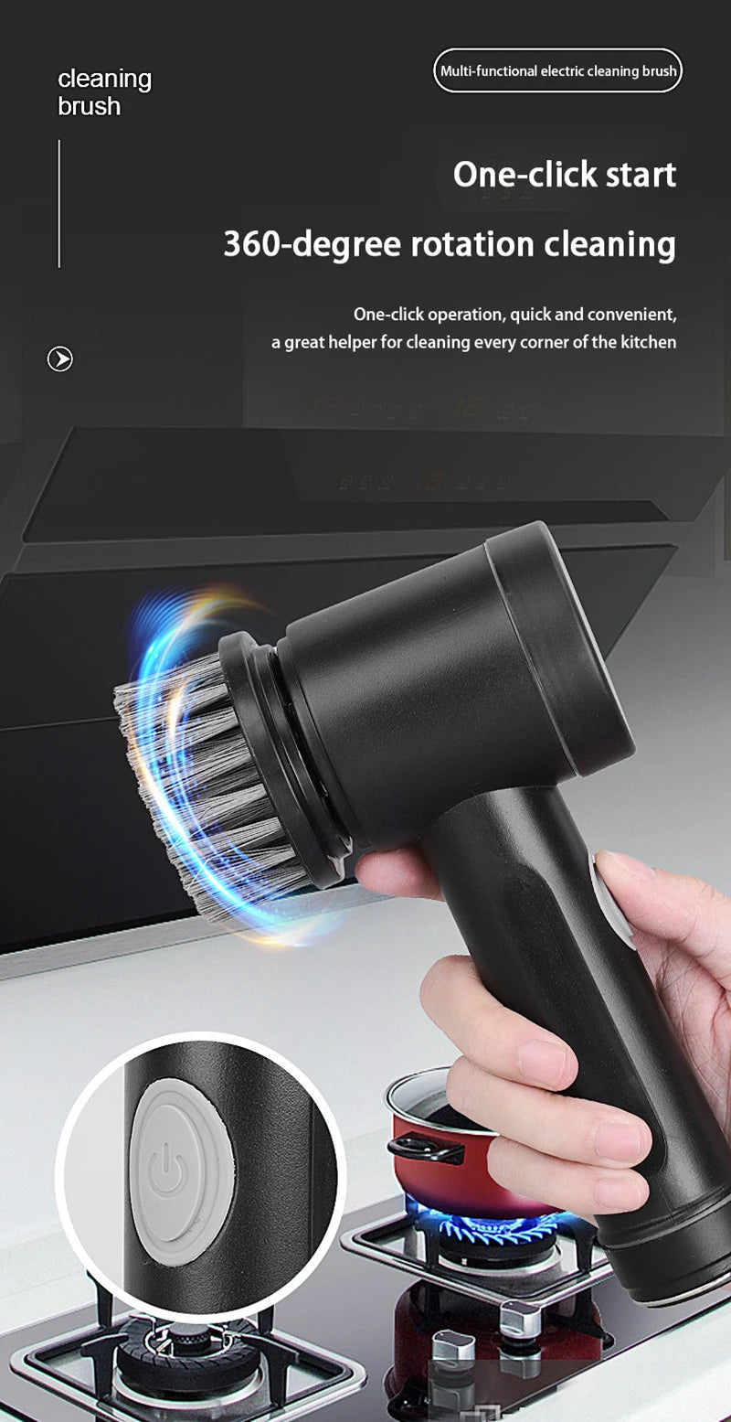 Xiaomi Electric Cleaning Brush Wireless Black High-power Multifunctional Bathroom Waterproof Portable Cleaning Brush Household