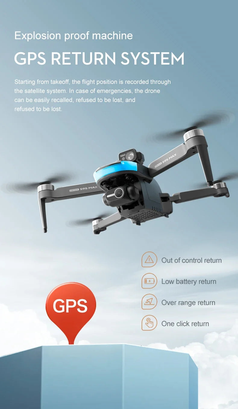 NEW S9S MAX MINI Drone 4K 2-Axis PTZ HD Dual Camera Laser Obstacle Avoidance Brushless Motor GPS 5G WIFI RC FPV Quadcopter Toys