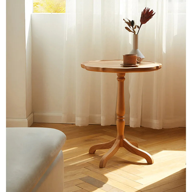 JOYLIVE Clarity Side Japanese Cherry Wood Side A Few Small Apartment Living Room Furniture Sofa Side Shelf Round Small Table New