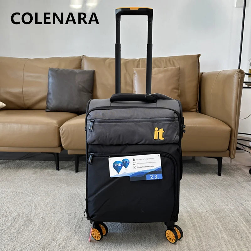 COLENARA Suitcase on Wheels 20"24"28 Inch Expandable Large Capacity Trolley Case Oxford Cloth Boarding Box Women's Men's Luggage