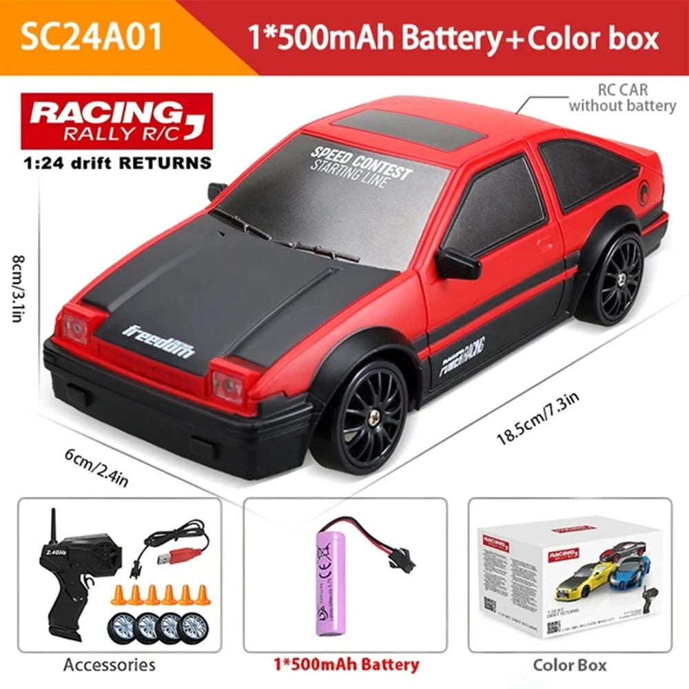 4WD Remote Control Car RC Drift 1:24 20KM/H High Speed Vehicle with LED Lights Racing Sport Toy for Adults Boys Girls Kids Gifts