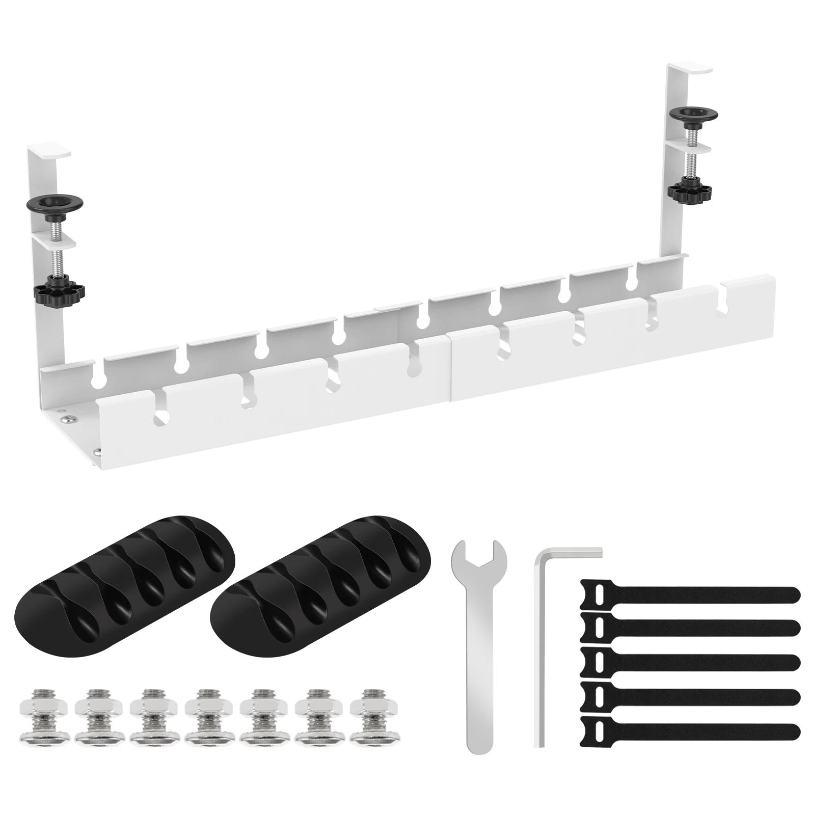Extendable Under Desk Cable Management No Drilling Metal Cable Tray Space Saving Multipurpose Household Hanging Organizer Shelf