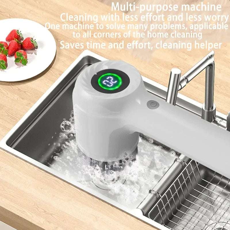 Xiaomi Electric Scrubber LED Display Cleaning Brush Waterproof High Speed Powerful 4head Cleaning Brush For Bathroom Kitchen