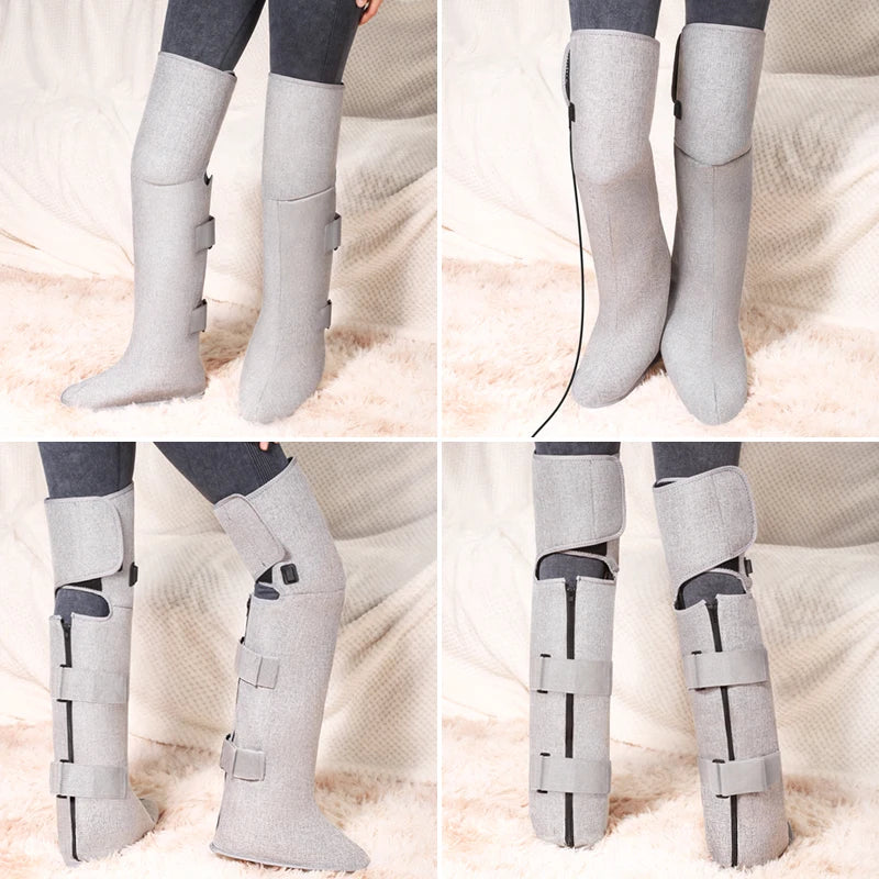 Red Light Therapy Heating Leg & Foot Wrap Electric Heating Knee Brace - Relieve Cold Leg Arthritis Pain with 3-Zone Heat Warm