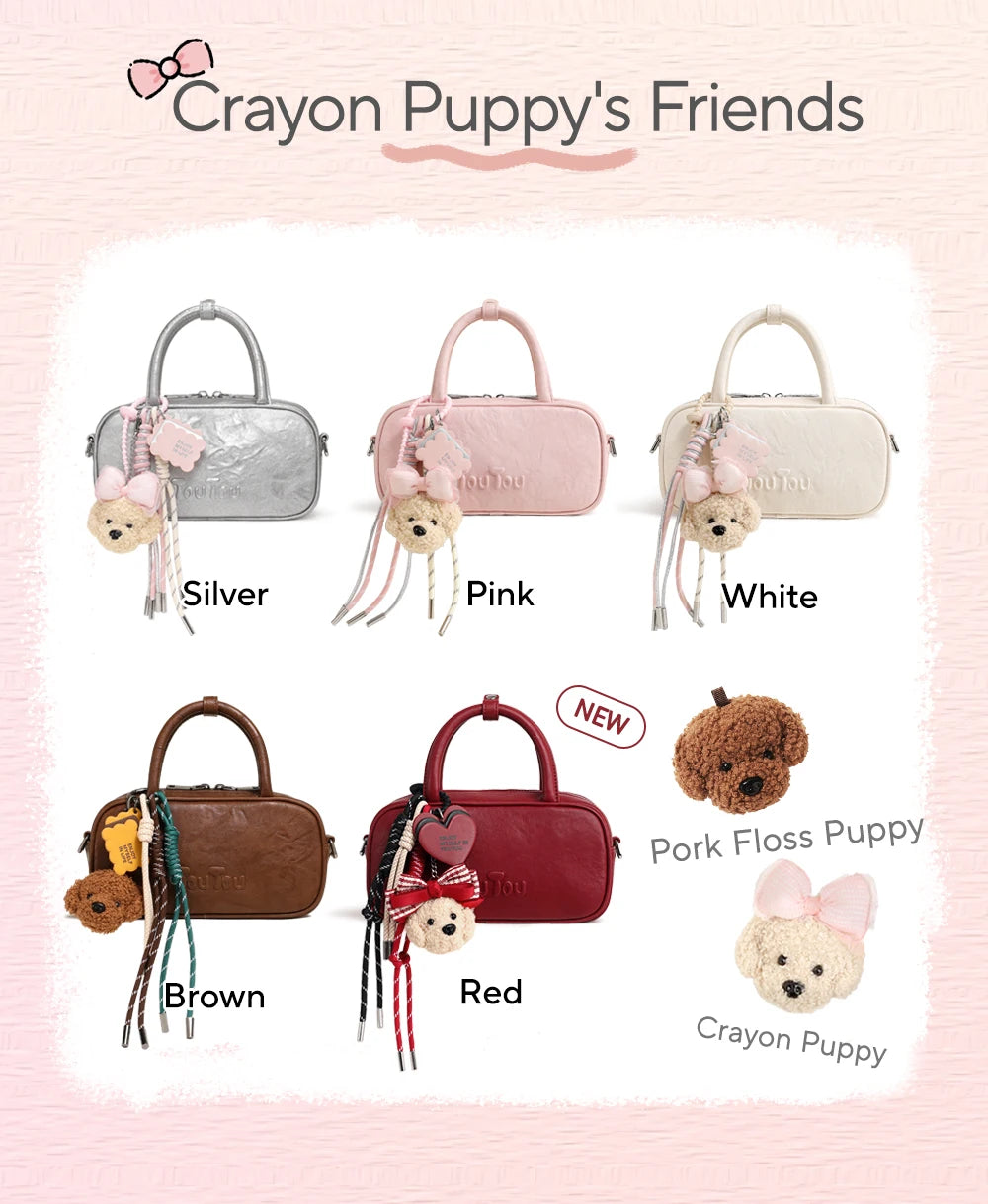 TOUTOU Boston Bowling Bag Imitation Plant Tanning Autumn Shoulder Handheld Crossbody Mini Purse for Women Teacher Christmas Gift