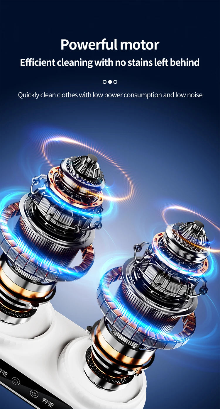 U10 Double Barrel Mini Washing Machine LED Digital Display Small Semi Automatic Wheel Home Dormitory Portable Washing Machine.