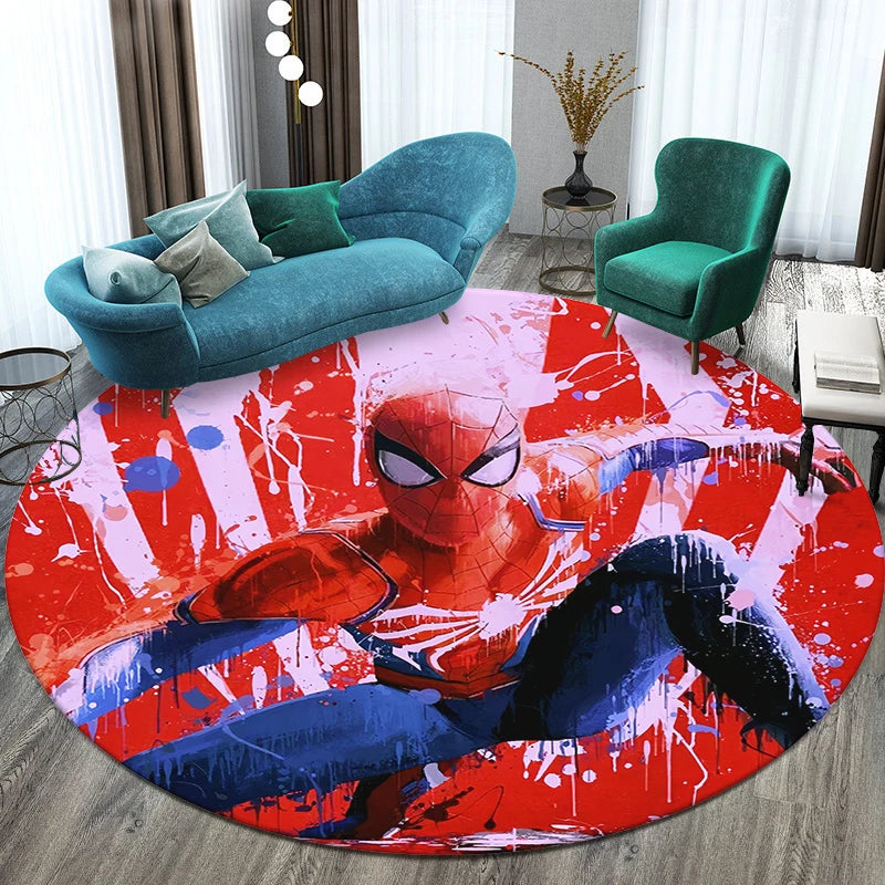 Spider Man,handsome,HD Printed Round Carpet.Bedroom,office,Balcony,Entry Door,Sofa,bed,Chair Non-slip Mat.Gift,Picnic,Camp,Rug