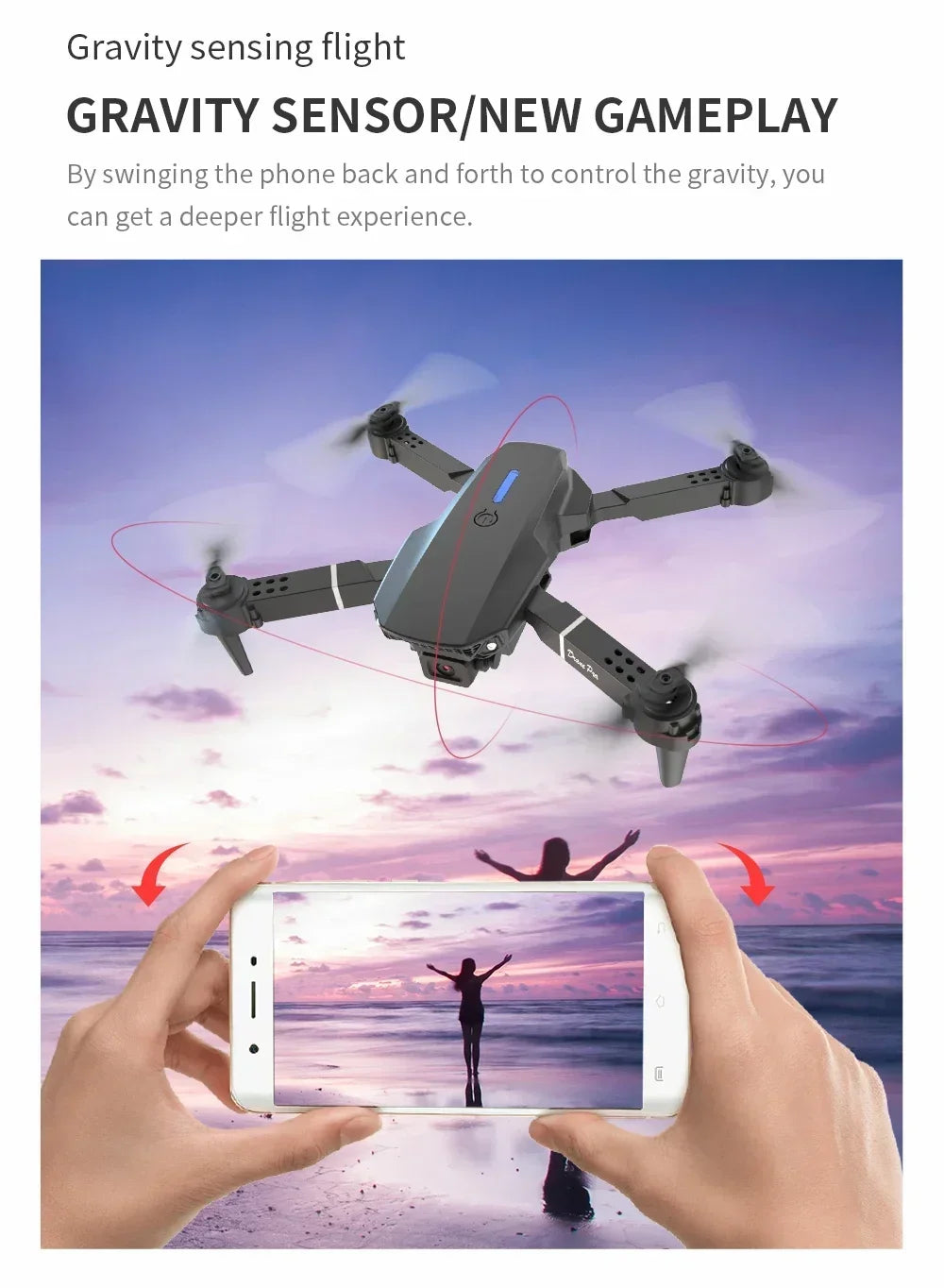 E88 Mini Drone 4K HD Camera WiFi FPV Foldable Quadcopter for Kids Adults Gift Toy RC Aircraft