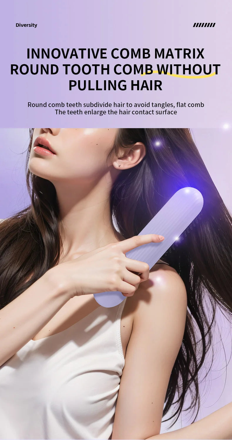 Electric Heating Straight Hair Comb LCD Screen USB Wireless Portable Negative Ion Styling Tool Rechargeable Straightening Brush