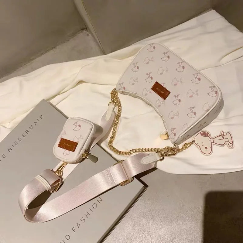 Women's High end 3-in-1 Shoulder Bag with Adjustable Wide Shoulder Strap Underarm Bag New Crossbody Bag