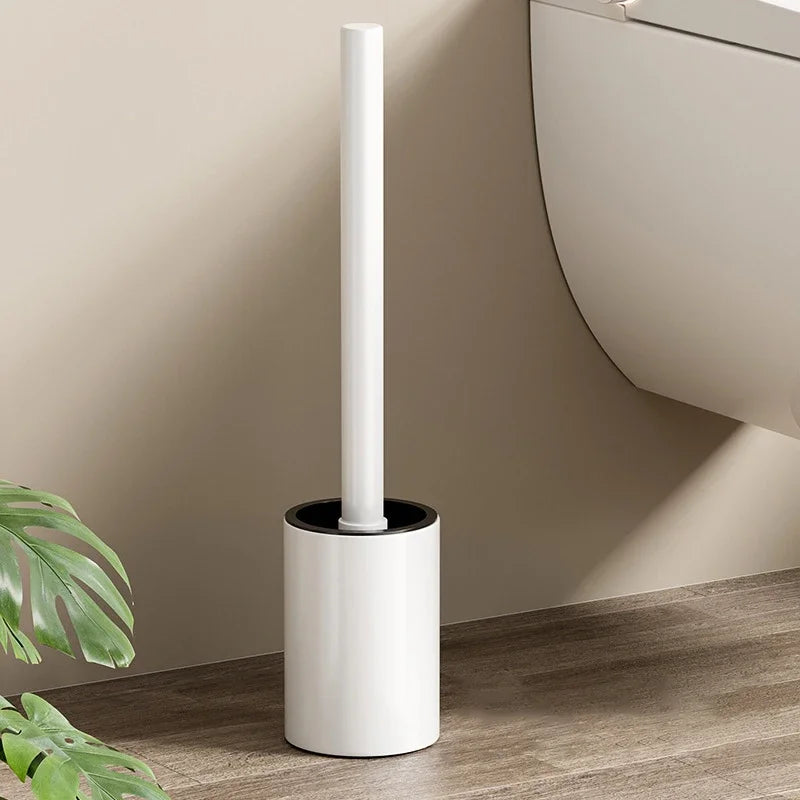 Bathroom Toilet Brush Holder Cleaning Tools Space Aluminum Wall Mounted No Drill Vertical Toilet Brush Bathroom Accessories