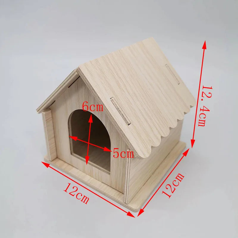 Hamster Squirrel Solid Wood Avoidance House Hedgehog Wooden House Golden Bear Nest Dutch Pig Dormitory Rutin Chicken Large House