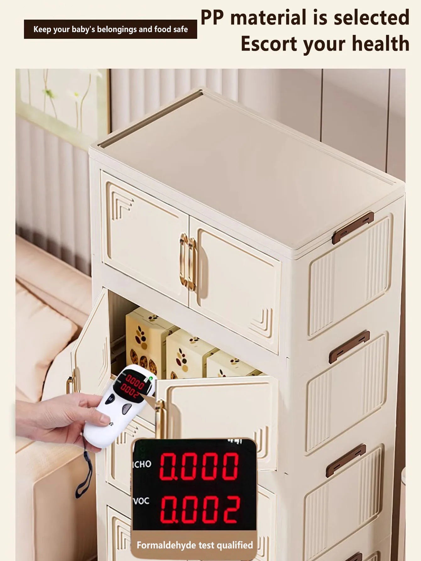 45/55/65cm Length Multifunction Folding Storage Cabinet Dustproof Wardrobe Large Capacity Sundries Cabinet