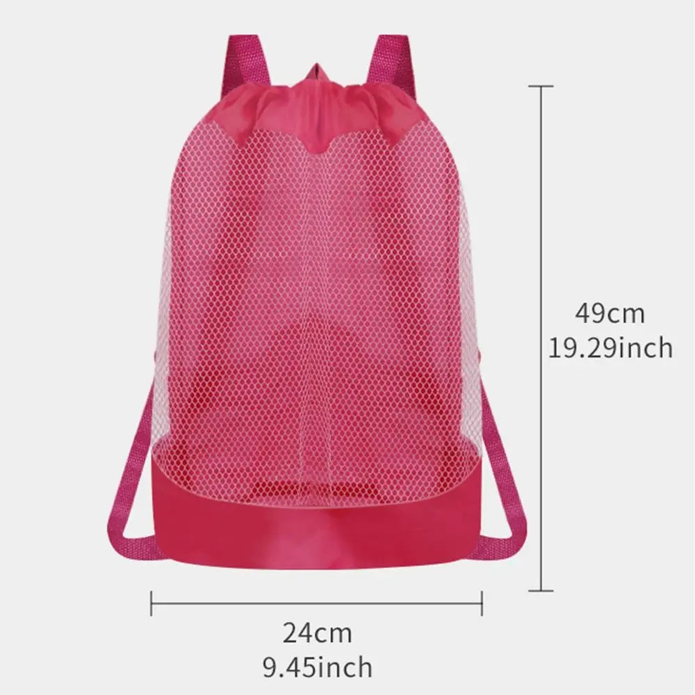 Convenient Large Capacity Beach Bag Foldable Lightweight Swimming Backpack Portable Breathable Beach Toy Baskets Clothes