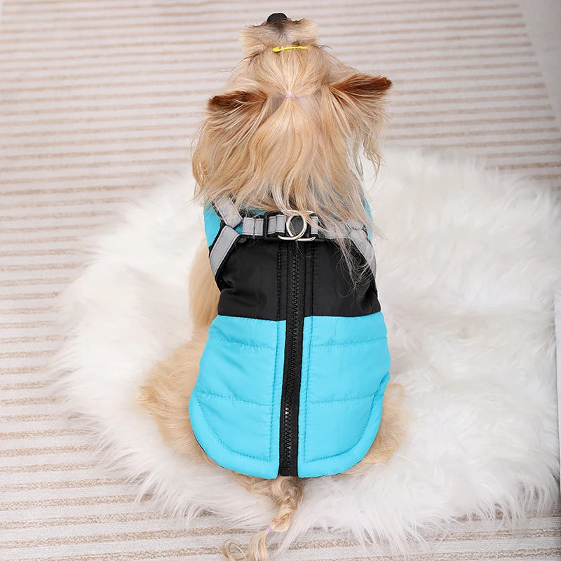 Dog Jacket Winter Waterproof Pet Clothes With Harness For Small Medium Dogs Cats Puppy Coat Reflective French Bulldog Apparel