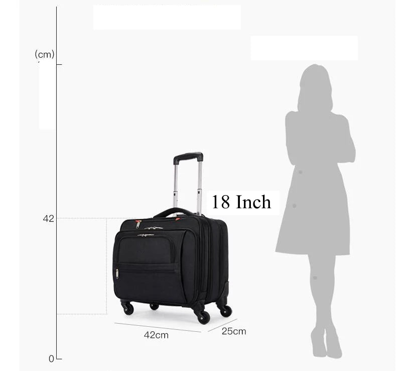 Men Business Trave Luggage Suitcase 18 inch Cabin Size Oxford Laptop Trolley bags with wheels Carry on hand luggage Suitcase bag