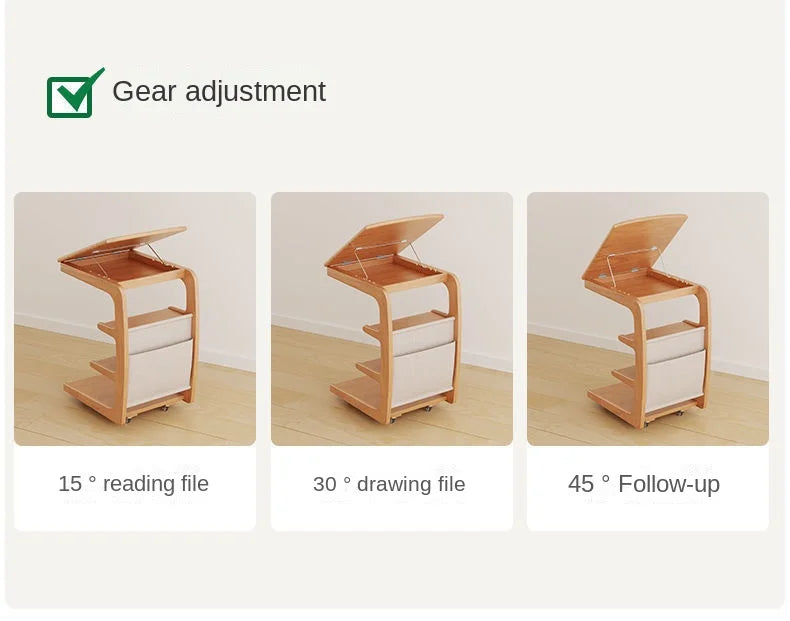 X&D Solid Wood Sofa Side Several Movable Living Room With Wheel Side Cabinet Bedside Shelf Simple Household Coffee Small Table