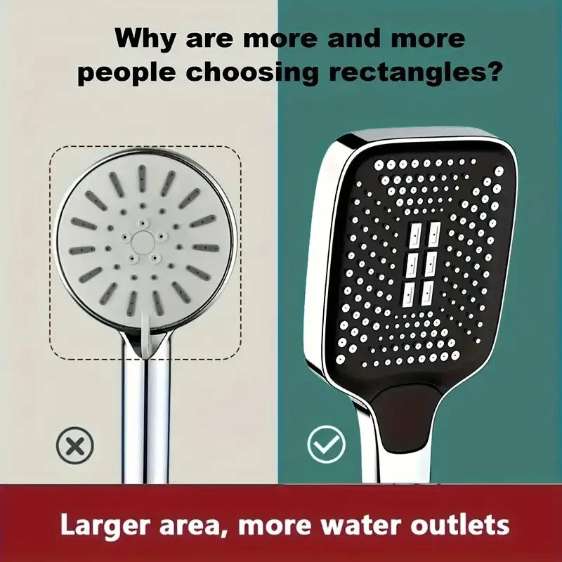 High Quality Set 12 Inch Large Size Shower Head / 3 Modes Handheld Water Saving Shower Home Booster Shower Combination