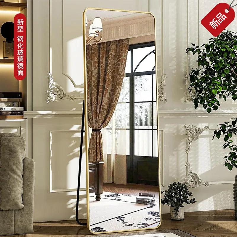 Full Length Tempered Glass Dressing Mirror for Girls, HD Wall Mounted or Floor Standing, Antiexplosion, Home Bedroom