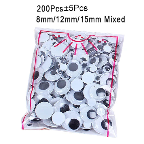 100pcs/200pcs Self-adhesive Googly Wiggle Eyes for DIY Scrapbooking Crafts Projects DIY Dolls Accessories Eyes Handmade Toys GYH
