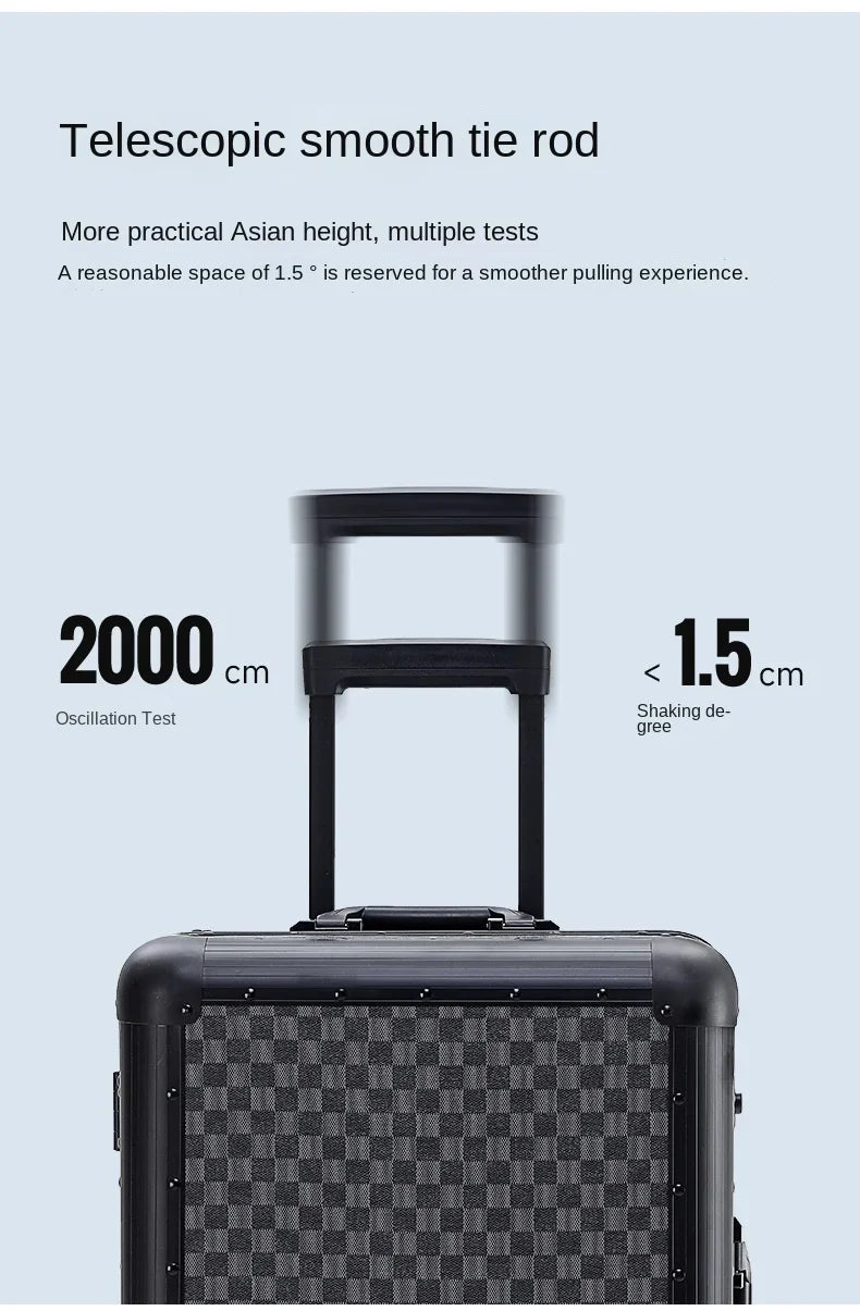 20"24"26 inch Travel Suitcase Trolley Case with wheels All Aluminum Magnesium Alloy Boarding Box Carry on Luggage Boarding Box