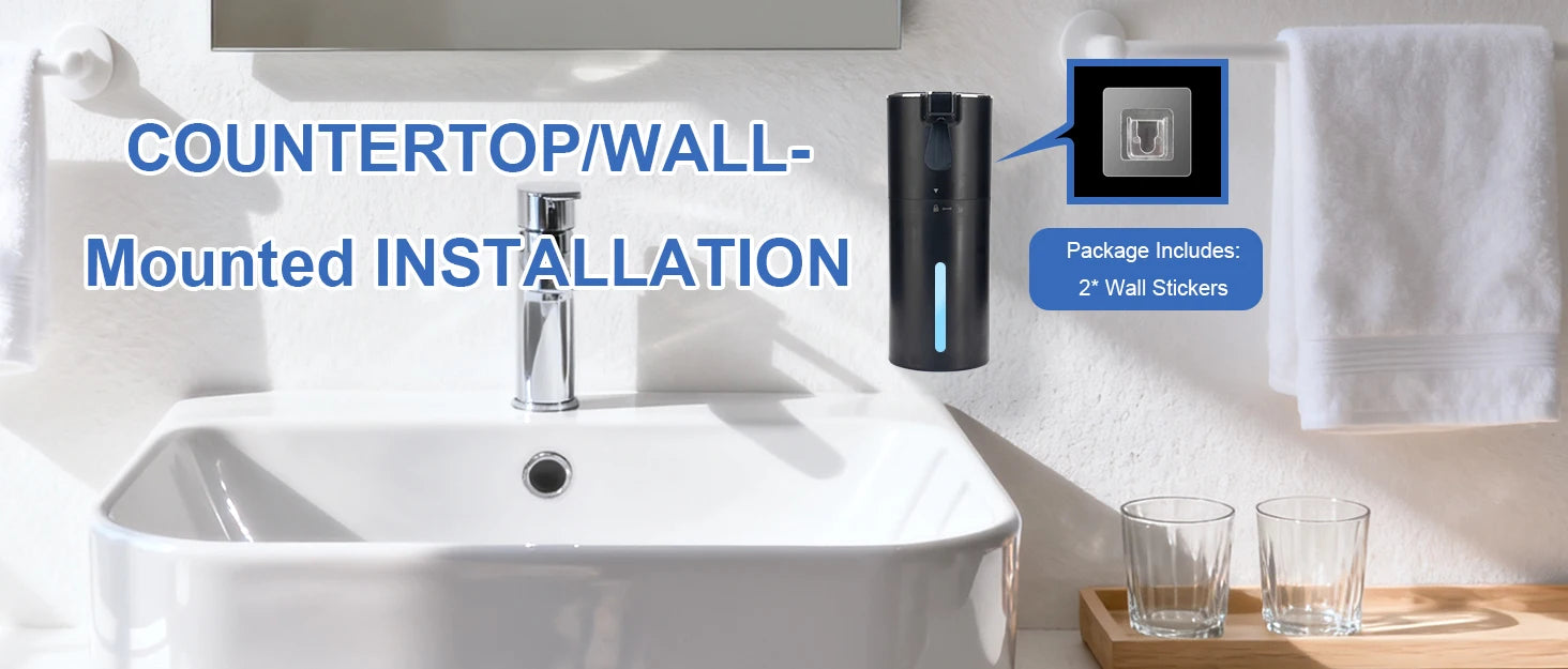 400ml Wall Mounted Automatic Soap Dispenser Foam Smart Hand Washing Machine Liquid Rechargeable Bathroom Kitchen Touching Sensor