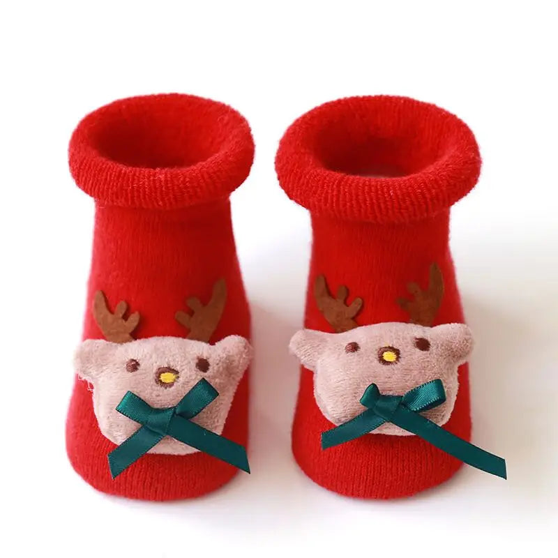 Kids Children's Socks for Girls Boys Non-slip Print Cotton Toddler Baby Christmas Socks for Newborns Infant Short Socks Clothing