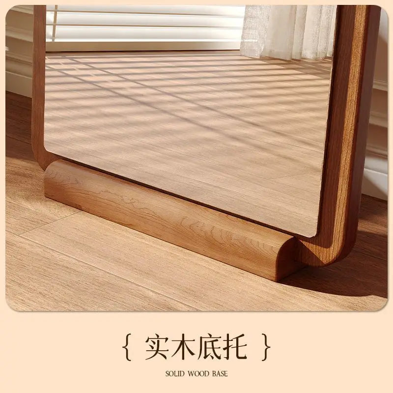 Solid wood  full-body mirror floor mirror household girls bedroom full-length mirror clothing store fitting