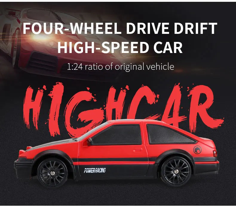 4WD Remote Control Car RC Drift 1:24 20KM/H High Speed Vehicle with LED Lights Racing Sport Toy for Adults Boys Girls Kids Gifts