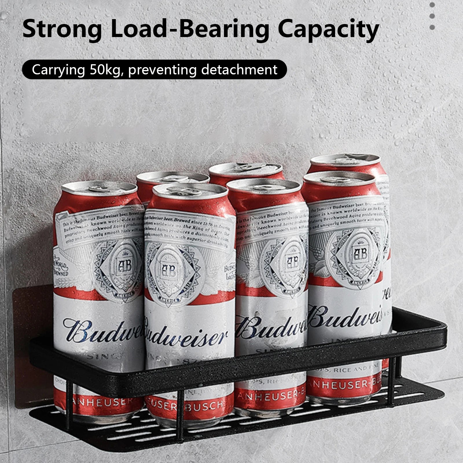 Bathroom Storage Rack Stainless Steel Anti Rust Storage Shower Rack Suction Cup Storage Rack Household Storage Appliances