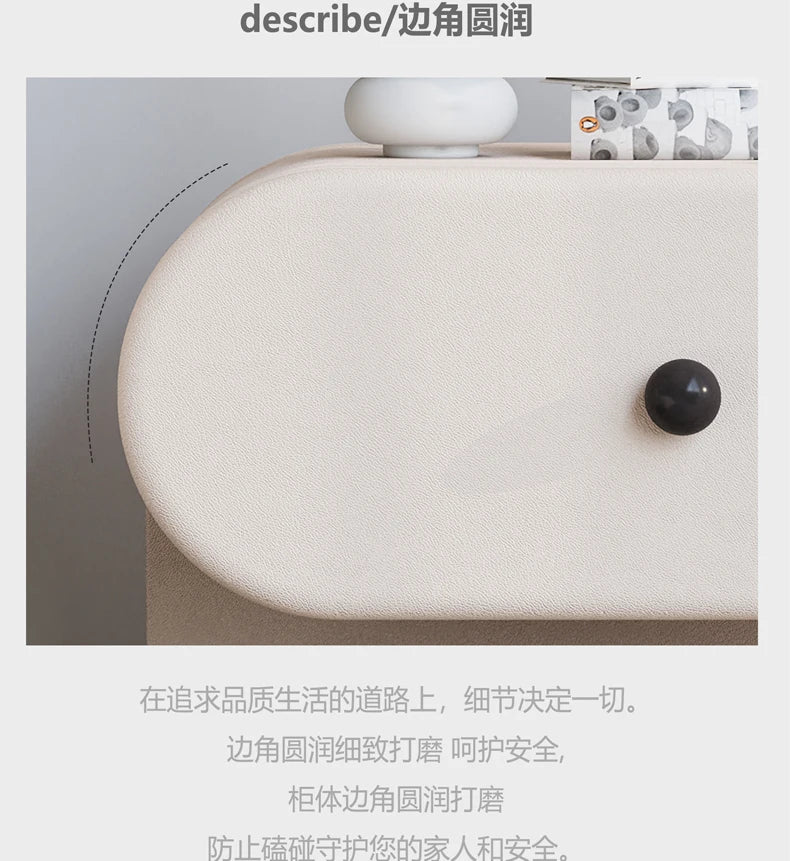 Cream Style Bedside Tables Creative Trendy Space Saving Nightstands Modern Luxury Aesthetic Mesitas De Noche Bedroom Furniture