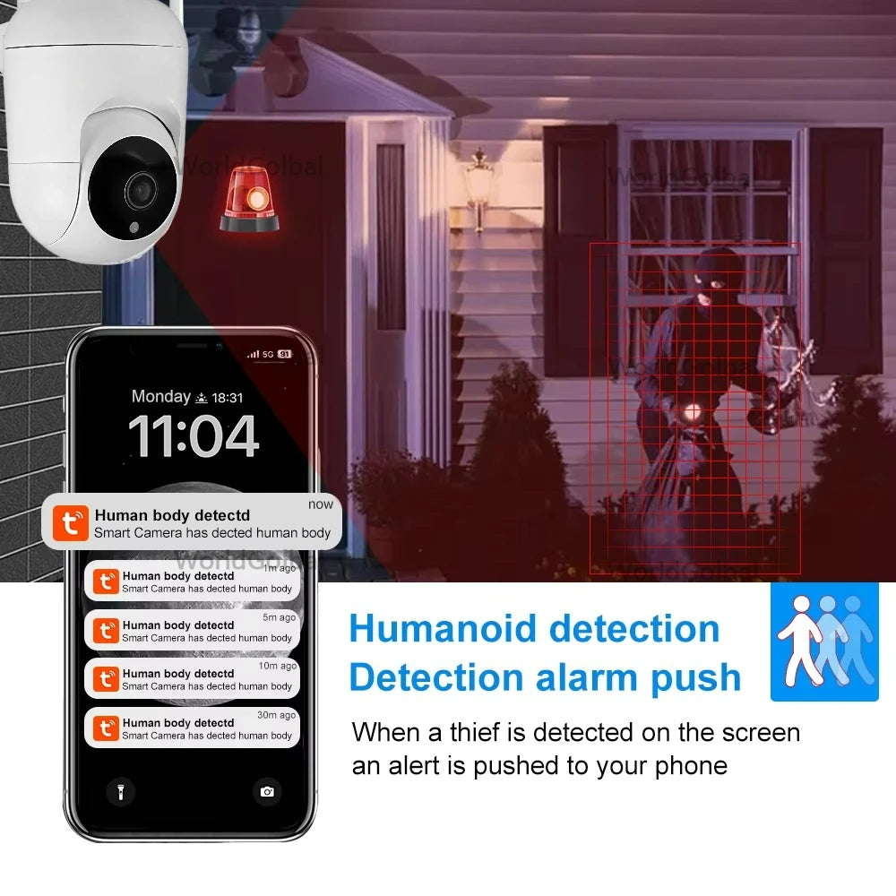 Tuya 8MP 5G WiFi Camera Tuya Smart Home Wireless IP Surveillance Camera AI Detect Automatic Tracking Security Baby Monitor TUYA