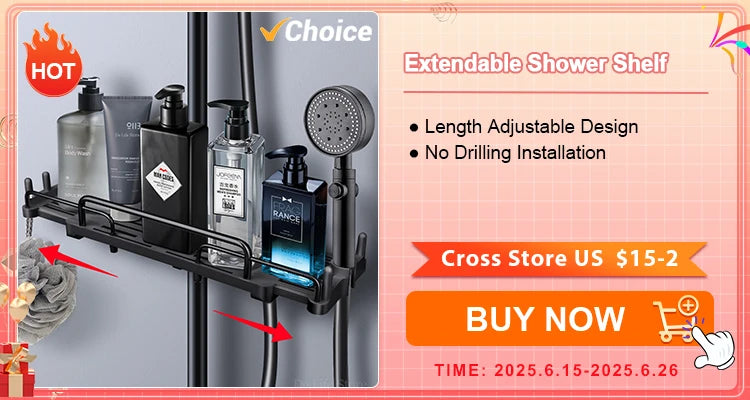 1-2PCS Bathroom Corner Shelf with Plastic Hook Towel Bar No Drill Space Aluminum Shower Storage Rack Bathroom Organizer