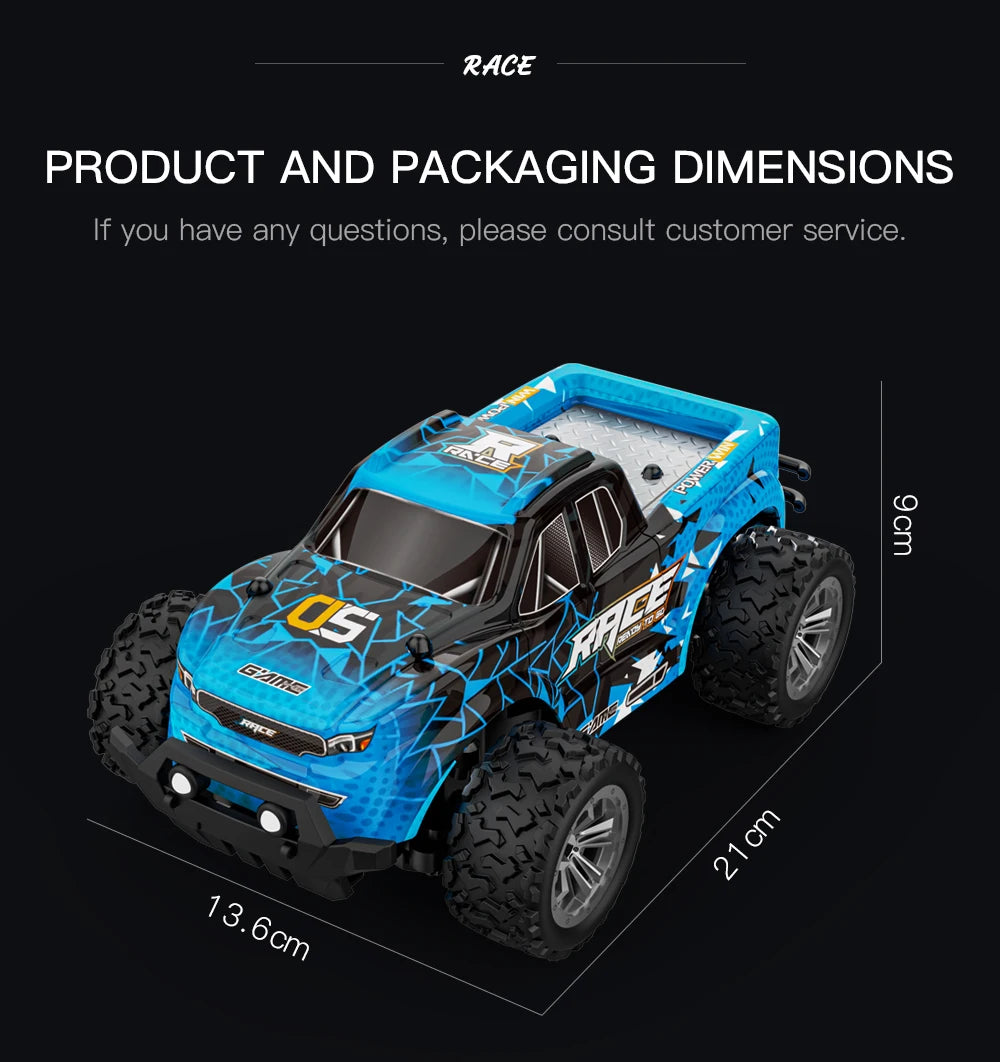 ZWN 1:16/1:20 2.4G Model RC Car With LED Light 2WD Off-road Remote Control Climbing Vehicle Outdoor Cars Toy Gifts for Kids