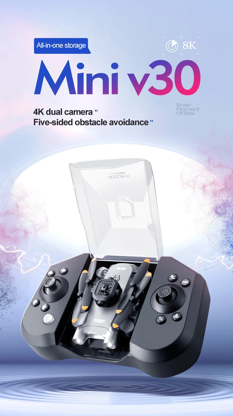 4DRC New V30 Mini Drone with Camera HD 4K 1080P FPV RC Drones Profesional Five-sided Obstacle Avoidance Helicopter Dron Toy Gift