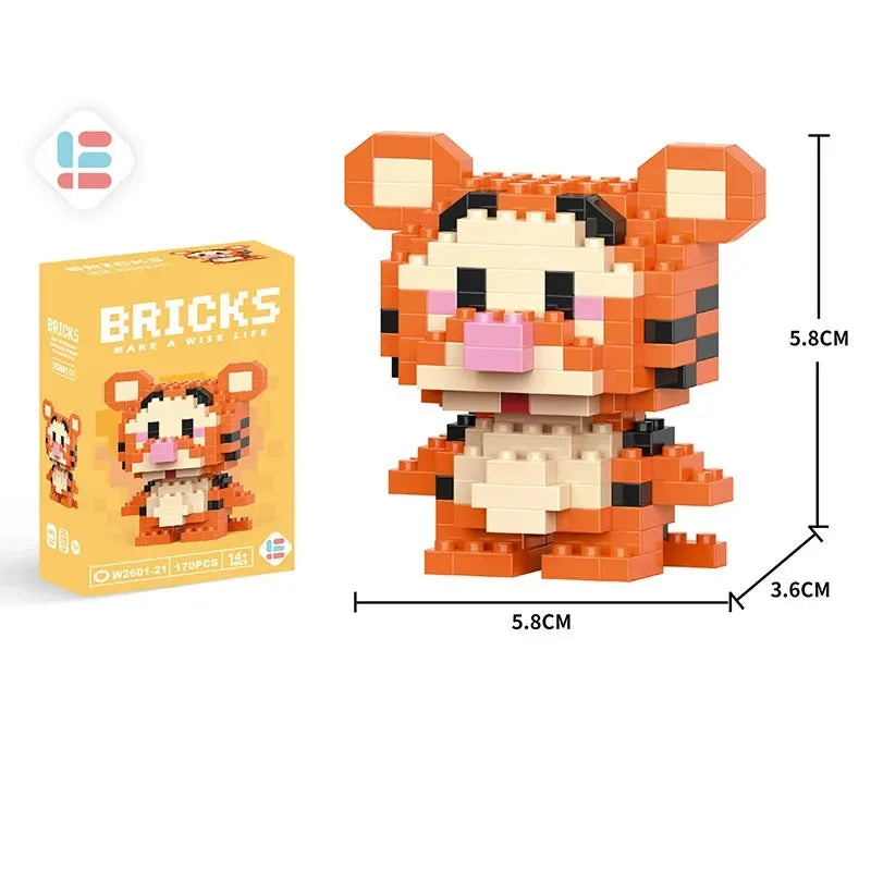 Disney LiLo Stitch Toys Building Blocks  Pikechu lega Anime Cartoon Character Model Building Blocks Toy for children Gift