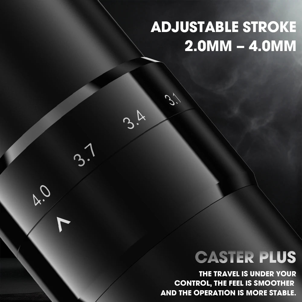 Caster Plus Adjustable Wireless Cartridge Tattoo Machine Pen 1500mAh Wireless Battery  Led Display for Cartridge Tattoo Needles