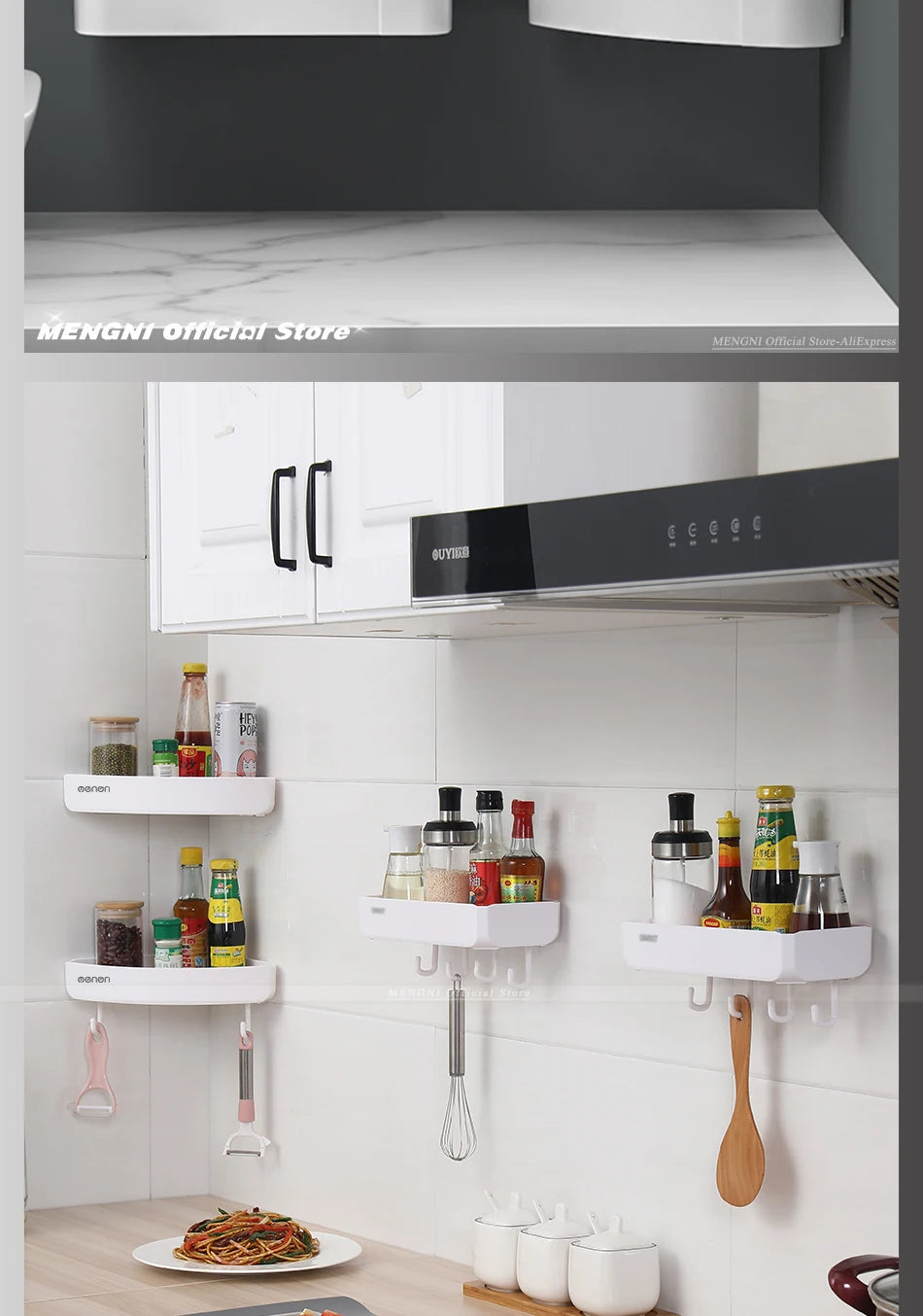 Clearance_MENGNI Bathroom corner shelves Kitchen Storage organization rack Wall Mounted Shampoo Shower shelf Bathroom Accessorie